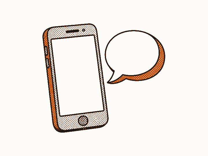 A phone beside a speech bubble, standing in for a TikTok script.